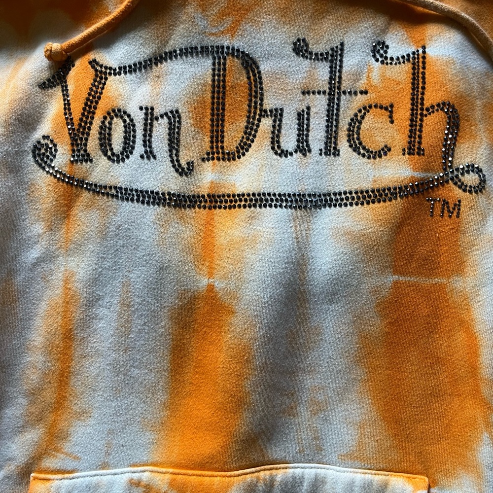 Von Dutch Vibrant Orange and White Sweatshirt